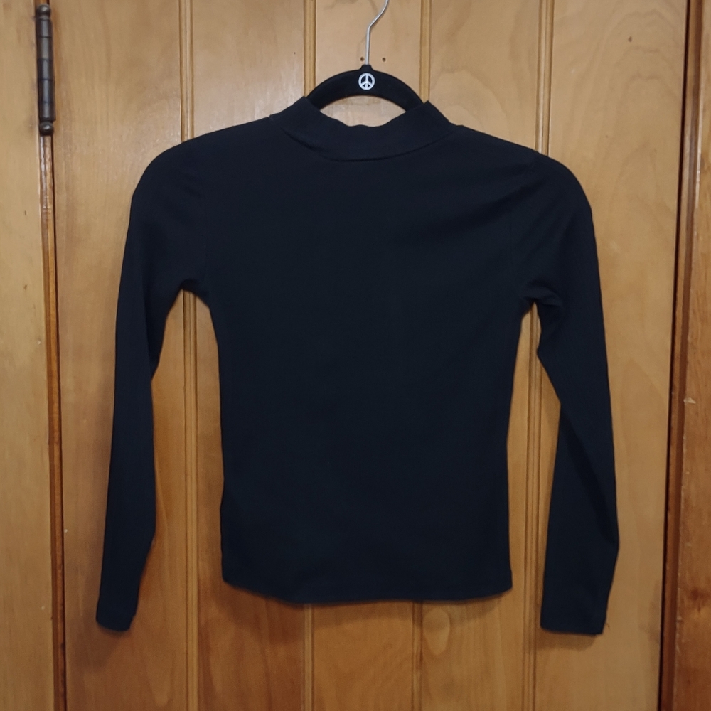H&M Girls Black Mock Turtle Neck Shirt Size 8/10